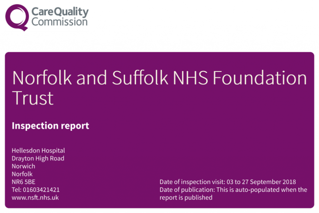 Nsft Cqc Inspection Report Inadequate Norfolk And Suffolk Mental Health Katy Jon Went